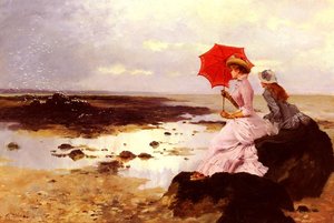 Au bord de la plage sur un rocher