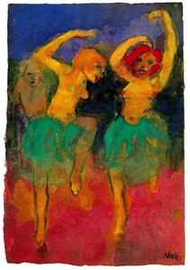 Two Dancers (redheard And Blonde) — Emile Nolde, Expressionism