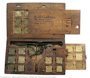Wooden Box With Coin Scale And Weights — Johann Jakob Heuscher, Other