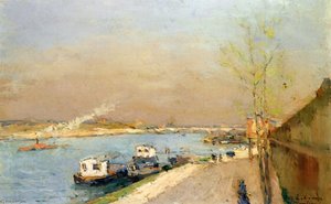 Quay On The Seine, Spring Morning — Albert-charles Lebourg