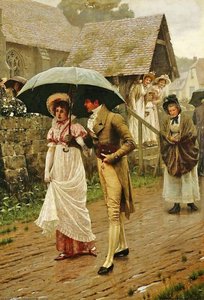 A Wet Sunday Morning — Edmund Blair Leighton, Romanticism