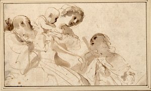Mary And The Child With Two Saints — Guercino