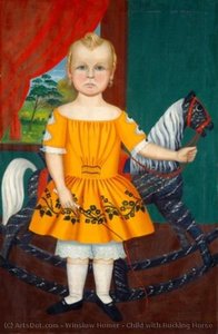 Child With Rocking Horse — Winslow Homer, Realist Painting
