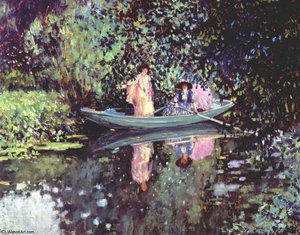 Two Ladies In A Boat — Frederick Carl Frieseke