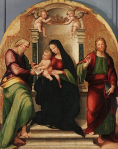 Madonna And Child With St. Matthew And St. John The Evangelist — Andrea Da Salerno