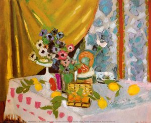 Nature Morte, Fruits Et Fleurs Huile Sur Toile Collection Particulière — Henri Matisse