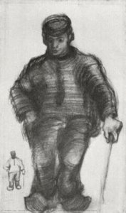 Peasant With Walking Stick, And Little Sketch Of The Same Figure — Vincent Willem Van Gogh