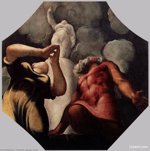 Deucalion And Pyrrha Praying Before The Statue Of The Goddess Themis — Jacopo Tintoretto, Italian Baroque