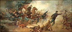 Fifth Minnesota Regiment At Corinth, Mississippi, (painting) — Edwin Howlan