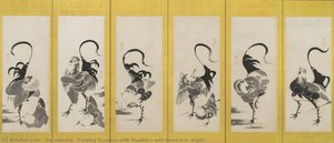 Folding Screens With Roosters And Hens\n\n－ Right — Itō Jakuchū