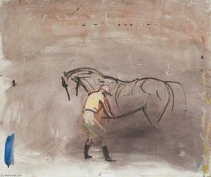 Study Of A Horse And Jockey — Sir Alfred James Munnings