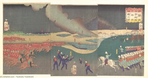 Three Categories Of French And English Soldiers Maneuvering — Tsukioka Yoshitoshi