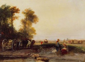 Landscape With Timber Waggon — Richard Parkes Bonington, Romanticism