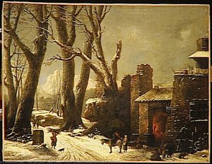 Une Premiere Neige Dans Le Piemont — Van Loo Jules Cesar Denis