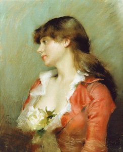 Nuori Nainen Sivulta Nähtynä — Albert Edelfelt