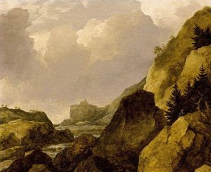 Scandinavian Rocky River Landscape — Allaert Van Everdingen