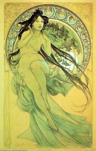 Study For Music — Alphonse Mucha, Art Nouveau