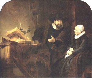 Double Portrait Of Cornelisz Claesz Anslo And His Wife Aeltje Gerritsdr Schouten — Rembrandt Van Rijn