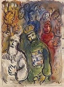 Moses And Aaron With The Elders — Marc Chagall