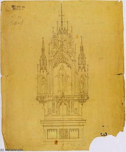 Elevation of a Neo-Gothic altar