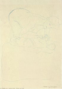Mother And Child — Gustav Klimt, Art Nouveau