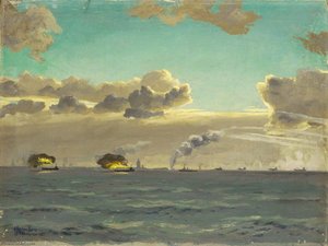 Rocket Ships Off Walcheren — Stephen Bone