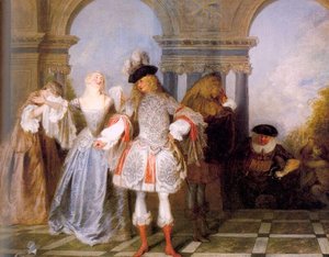 French Players — Jean-antoine Watteau, Rococo Fête Galante
