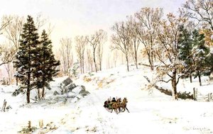 Winter On Rivensdale Road, Hastings-on-hudson, New York — Jasper Francis Cropsey