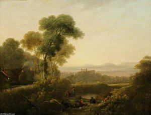 Wooded Landscape With Figures — George Morland