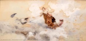 Woman With Chariot In The Clouds — Alexandre-louis Leloir