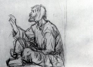 Whacky, Seated On The Ground (study To ''boyarynya Morozova'') — Vasily Ivanovich Surikov