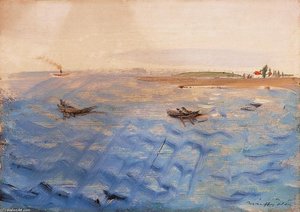 Boats At The Balaton — Ödön Márffy