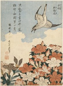 Cuckoo And Azaleas — Katsushika Hokusai