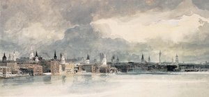 Study For The Eidometropolis. The Thames From Queenhithe To London Bridge — Thomas Girtin
