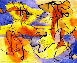 Black Pouring Over Color — Paul Jackson Pollock, Abstract Expressionism