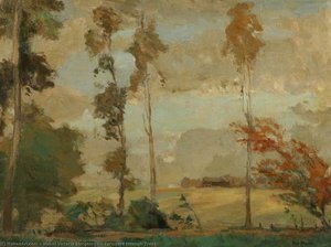 Farmyard Through Trees — Mabel Victoria Macgeorge