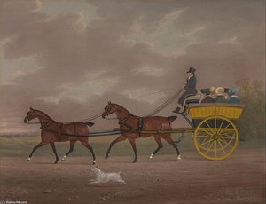 A Gentleman Driving Tandem To A Jaunting Ca