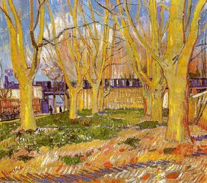 Avenue Of Plane Trees Near Arles Station — Vincent Willem Van Gogh