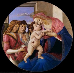 Virgin And Child With Two Angels — Sandro Botticelli, High Renaissance