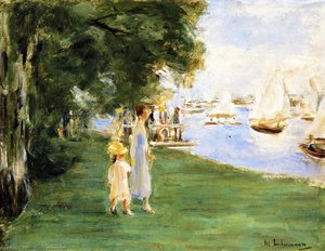 Strolling By The Wannsee Shore — Max Liebermann