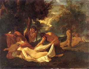 Sleeping Venus, Surprised By Satyr — Nicolas Poussin