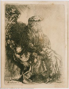 Jacob Caressing Benjamin — Rembrandt Van Rijn, Baroque