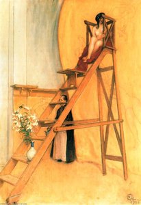 At The Scaffold Painter — Carl Larsson