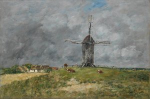 Cayeux, Windmill In The Countryside, Morning — Eugène Louis Boudin