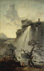 Landscape With A Waterfall — Hubert Robert