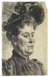 Lady With Hat — Adolph Von Menzel