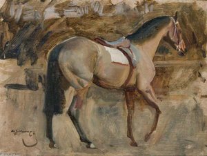 Study Of A Bay Racehorse — Sir Alfred James Munnings