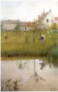 El Viejo Y Los Jovenes Arboles — Carl Larsson, Impressionism
