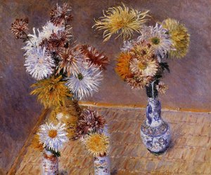 Four Vases Of Chrysanthemums — Gustave Caillebotte