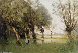 Two Children And A Cow Near Château Gaillard